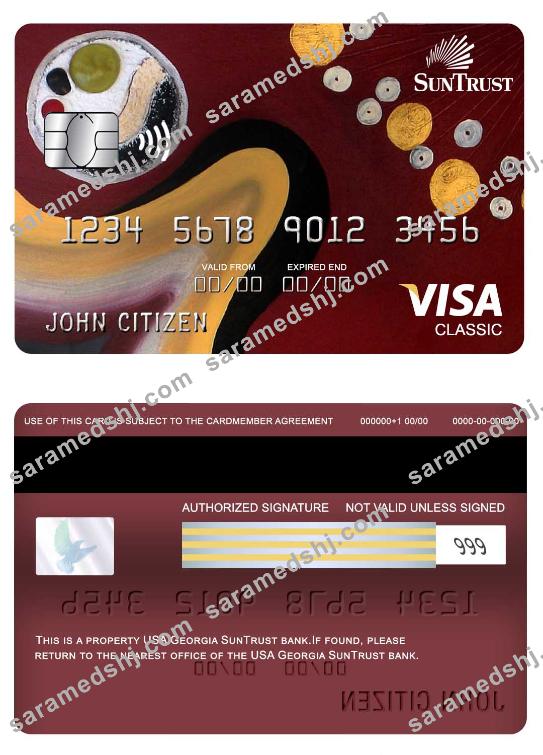 USA Georgia SunTrust bank visa classic card